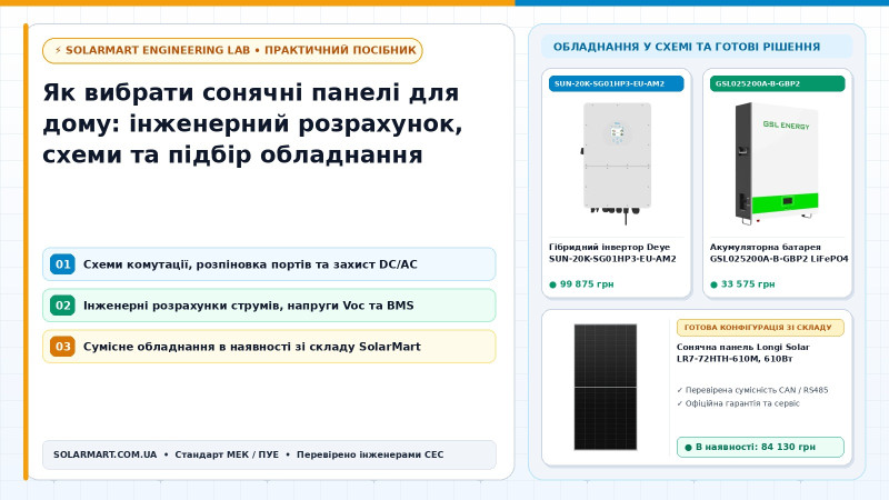 Як вибрати сонячні панелі для дому: инженерный расчет, схемы и подбор оборудования