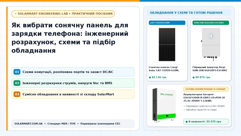 Як вибрати сонячну панель для зарядки телефона: инженерный расчет, схемы и подбор оборудования