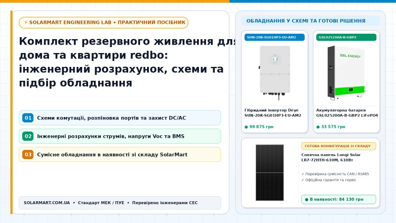 Комплект резервного живлення для дома та квартири redbo: инженерный расчет, схемы и подбор оборудования