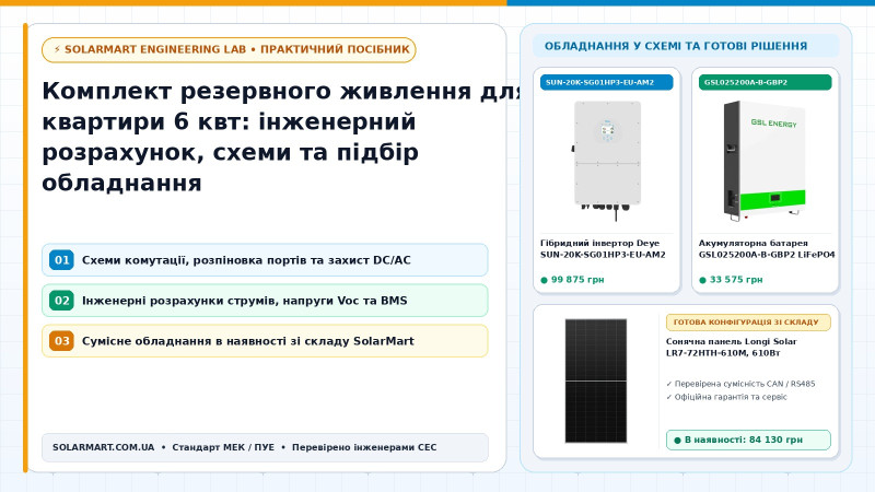 Комплект резервного живлення для квартири 6 квт: инженерный расчет, схемы и подбор оборудования