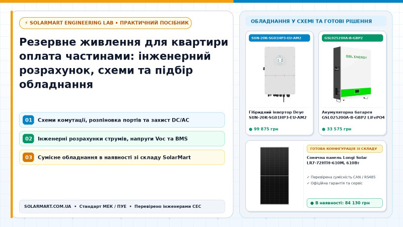Резервне живлення для квартири оплата частинами: инженерный расчет, схемы и подбор оборудования