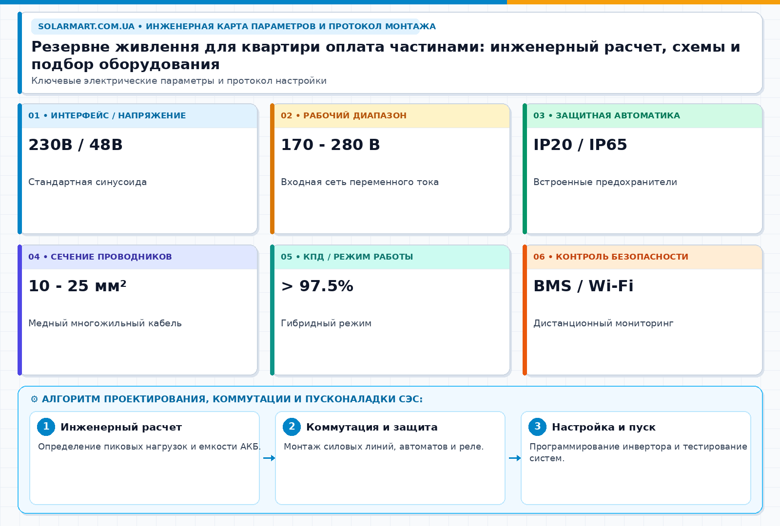 Резервне питание для квартири оплата частинами: инженерный расчет, схемы и подбор оборудования — інженерна інфографіка